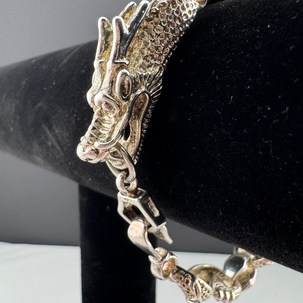 Sterling Silver Dragon Link Bracelet 925 7.25"
